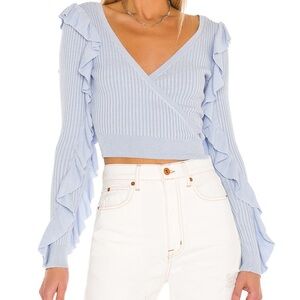 Majorelle Ruffle Wrap Cardi